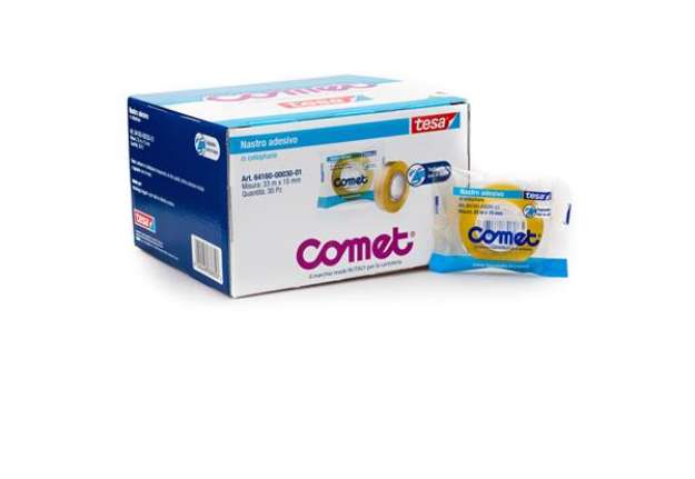 Immagine di Nastro adesivo - 1,5 cm x 33 m - cellophane - trasparente - Comet