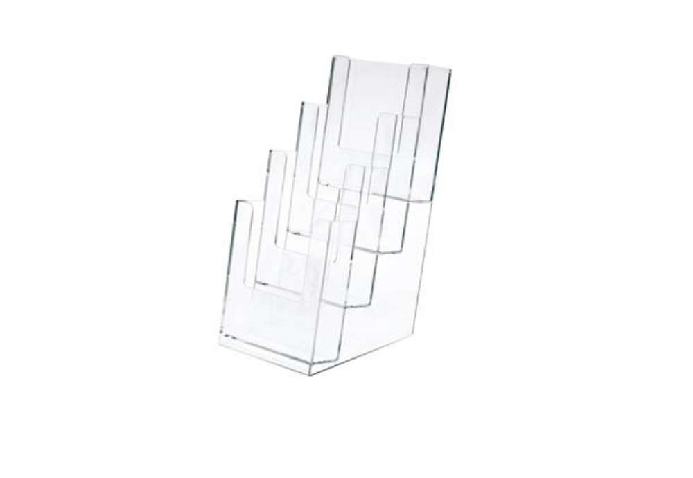 Immagine di Portadepliant - 11 x 25 x 14 cm - plastica - trasparente - Lebez