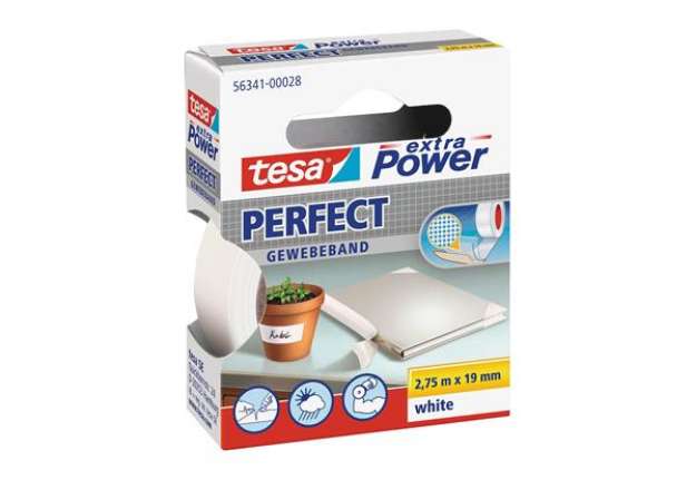 Immagine di Nastro adesivo telato XP Perfect - 1,9 cm x 2,7 m - bianco - Tesa