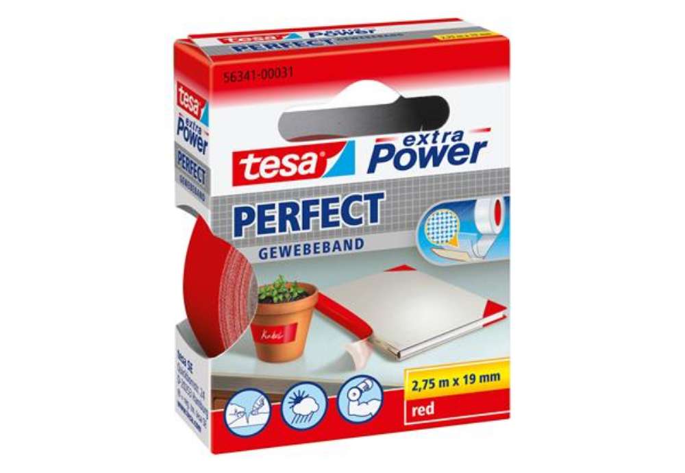 Immagine di Nastro adesivo telato XP Perfect - 19 mm x 2,7 m - tela plastificata - rosso - Tesa
