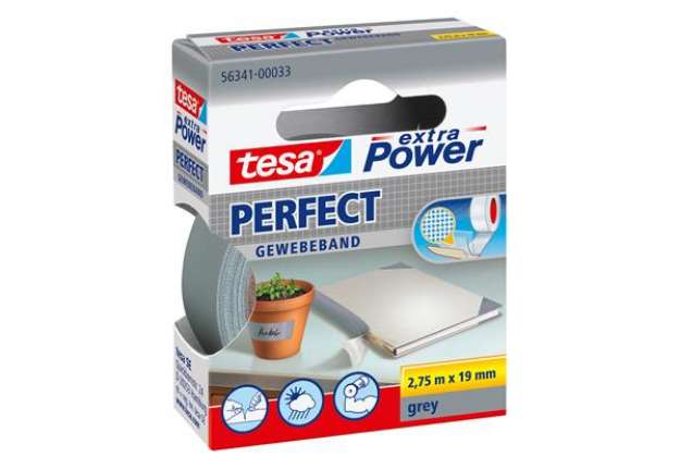 Immagine di Nastro adesivo telato XP Perfect - 1,9 cm x 2,7 m - grigio - Tesa