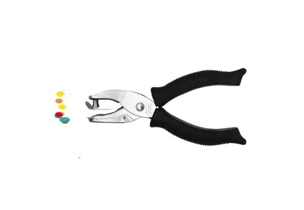 Immagine di Perforatore a pinza 5840 - 1 foro 6 mm - impugnatura gommata - nero - Lebez