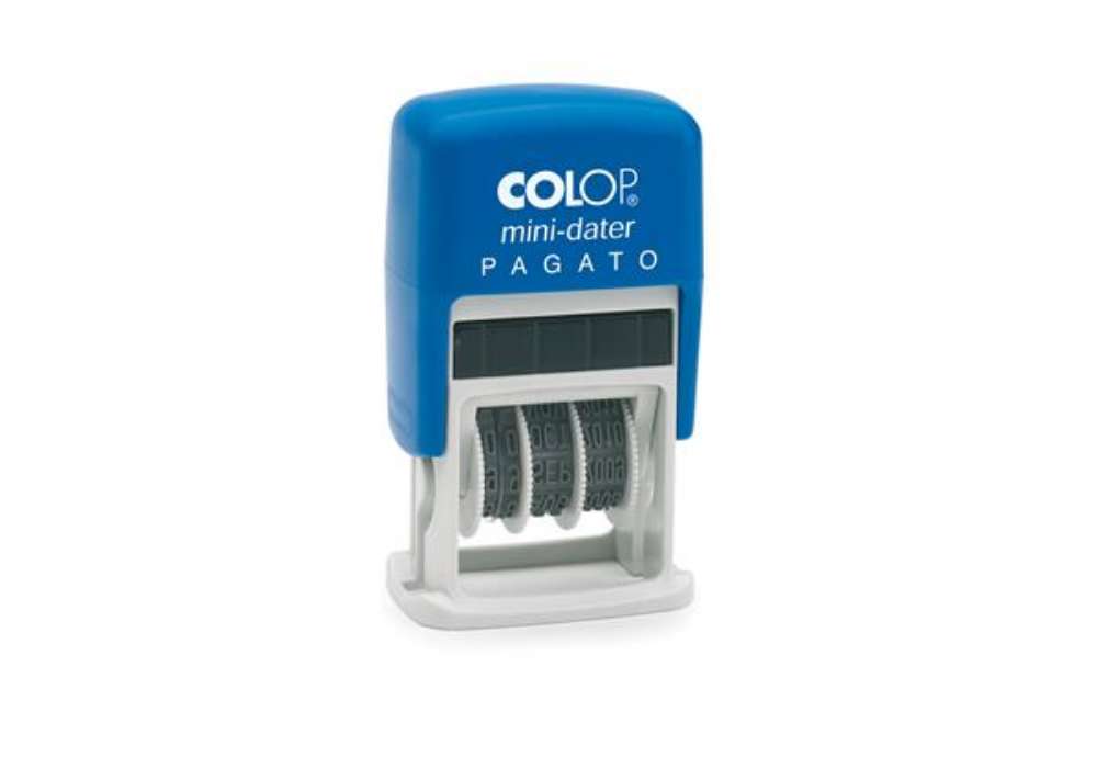 Immagine di Timbro Mini Dater S160/L1 Datario + PAGATO - 4 mm - autoinchiostrante - Colop