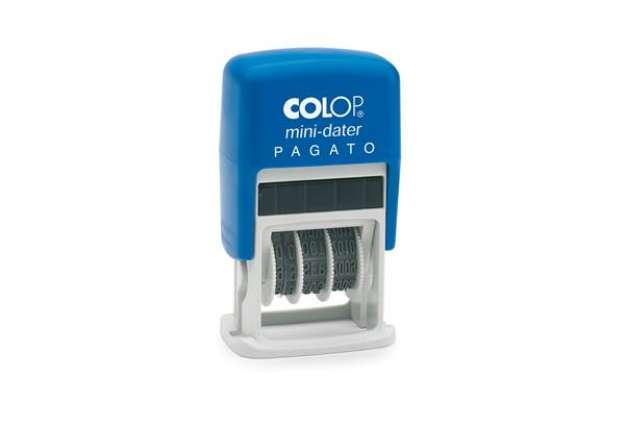 Immagine di Timbro Mini Dater S160/L1 Datario + PAGATO - 4 mm - autoinchiostrante - Colop
