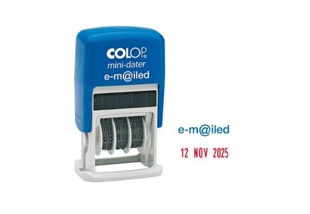 Immagine di Timbro Mini Dater S160/L1 Datario + EM@ILED - 4 mm - autoinchiostrante - Colop