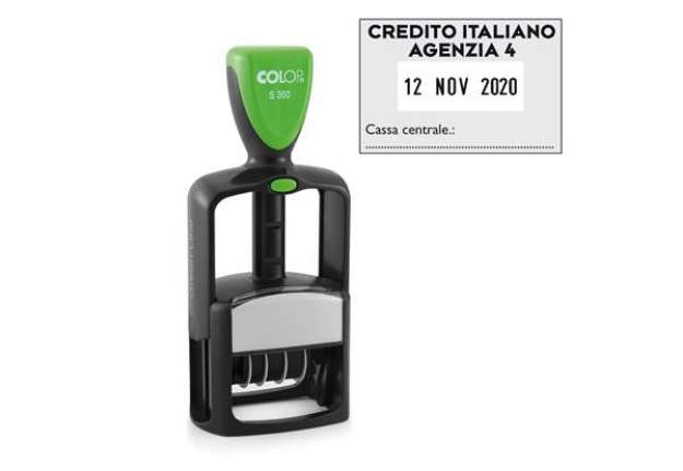 Immagine di Timbro Datario Office S 360 - autoinchiostrante - personalizzabile - 3 x 4,5 cm - Colop