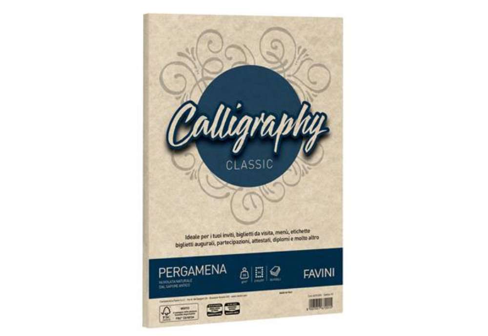 Immagine di Carta Calligraphy Pergamena - A4 - 90 gr - sabbia 02 - Favini - conf. 50 fogli