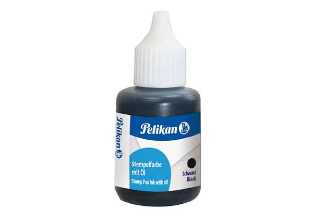 Immagine di Inchiostro per timbri in metallo - con olio - 30 ml - nero - Pelikan