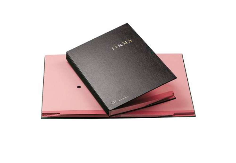 Immagine di Libro firma - 14 intercalari rinforzati - 24x34 cm - nero - Fraschini