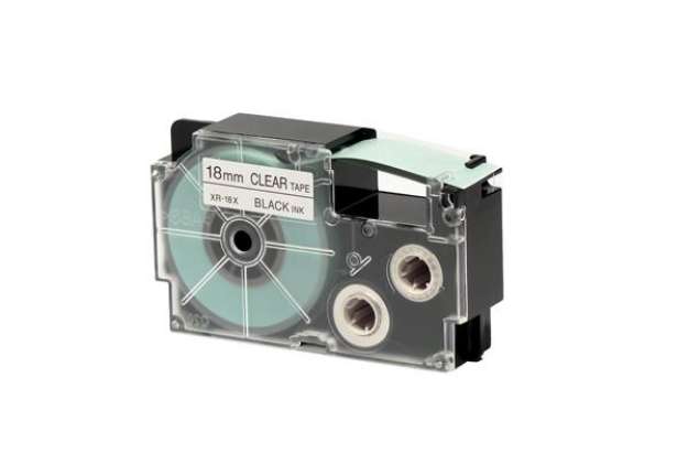 Immagine di Nastro - 18 mm x 8 mt - nero/trasparente - Casio
