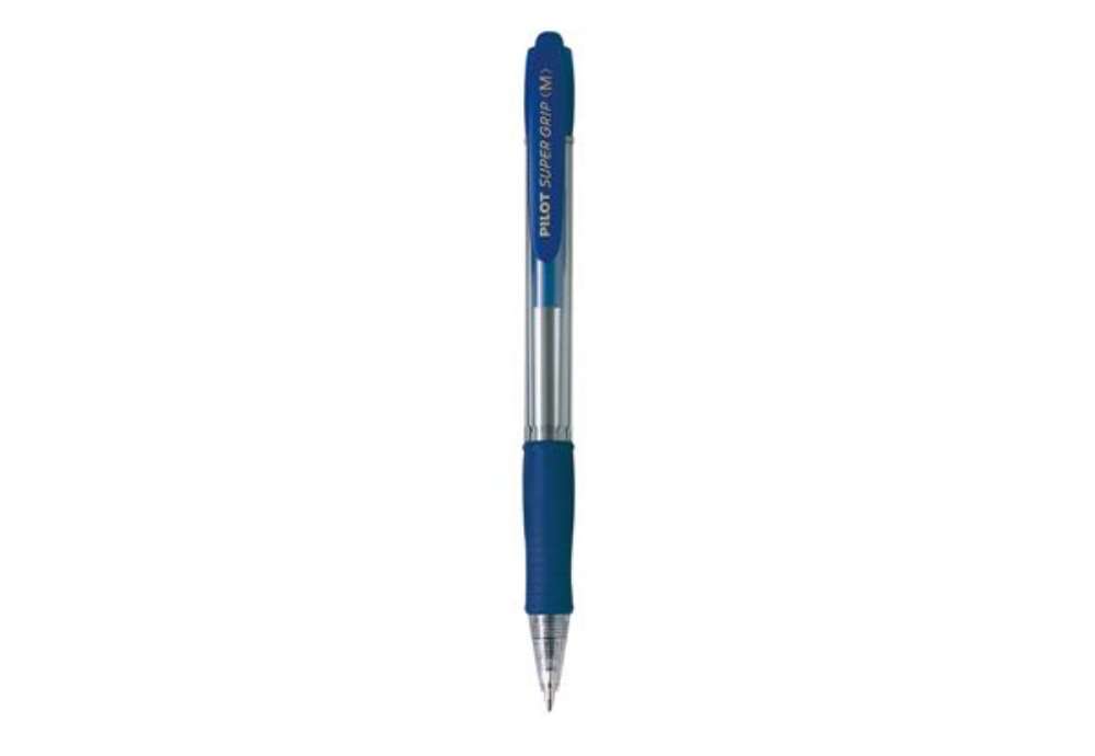 Immagine di Penna a sfera a scatto Supergrip - punta media 1,0mm - blu - pilot