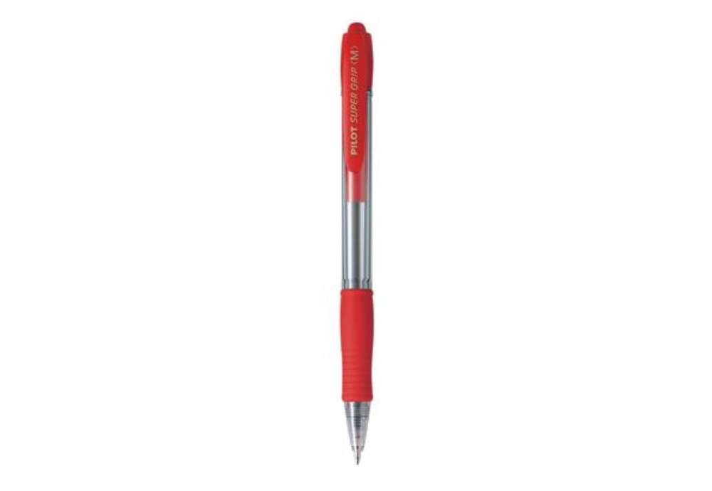 Immagine di Penna a sfera a scatto Supergrip - punta media 1,0mm - rosso - pilot