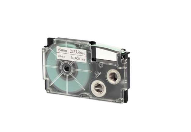 Immagine di Nastro - 6 mm x 8 mt  - nero/trasparente - Casio