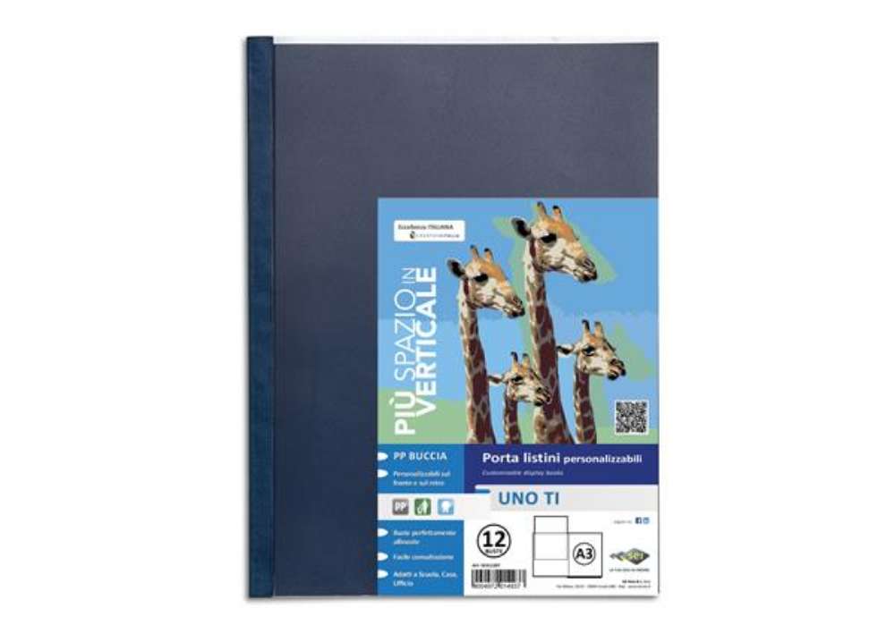 Immagine di Portalistini personalizzabile Uno TI - 30x42 cm (libro) - 12 buste - blu - Sei Rota