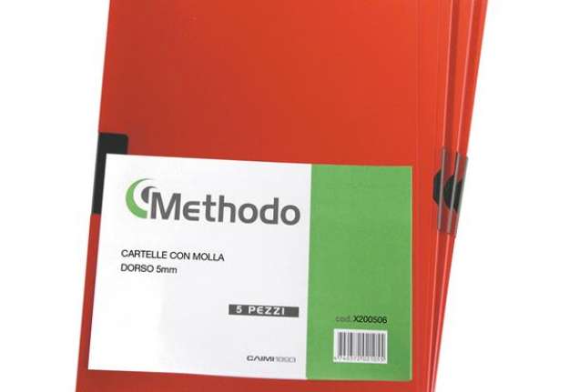 Immagine di Cartellina con molla Spring File - PPL - 22x31 cm - dorso 5 mm - rosso - Methodo