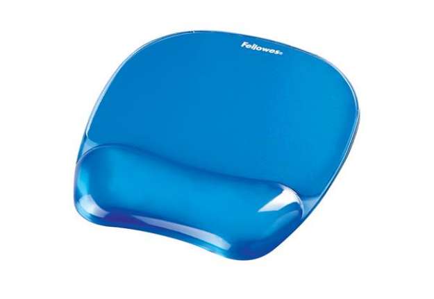 Immagine di Mousepad con poggiapolsi in gel - blu trasparente - Fellowes
