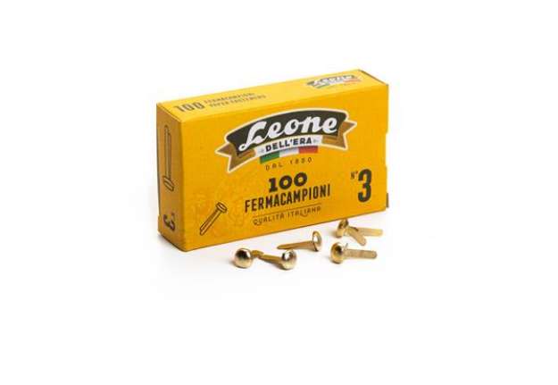 Immagine di Fermacampioni ottonati - n. 3 - 1,7 cm - Leone - conf. 100 pezzi