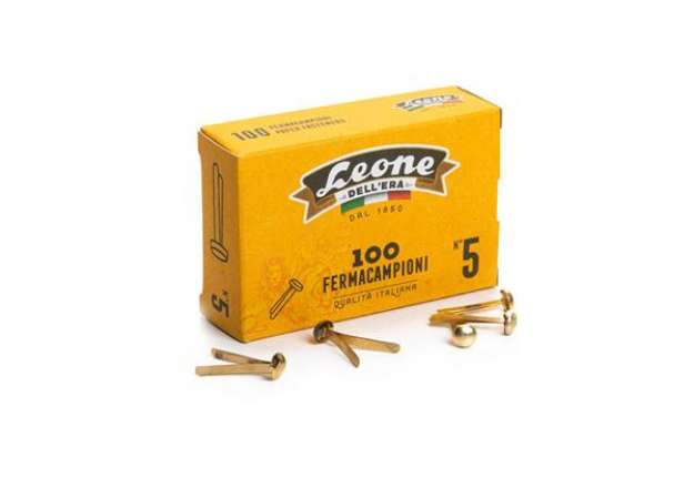 Immagine di Fermacampioni ottonati - n. 5 - 2,5 cm - Leone - conf. 100 pezzi