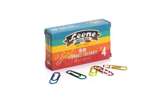 Immagine di Fermagli metallizzati - n. 4 - 3,2 cm - colori assortiti - Leone - conf. 50 pezzi