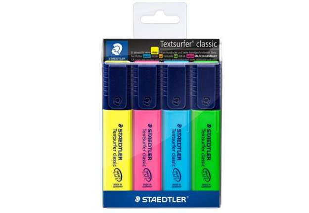 Immagine di Evidenziatore Textsurfer Classic  - punta a scalpello - tratto da 1,0-5,0mm - astuccio 4 colori - St