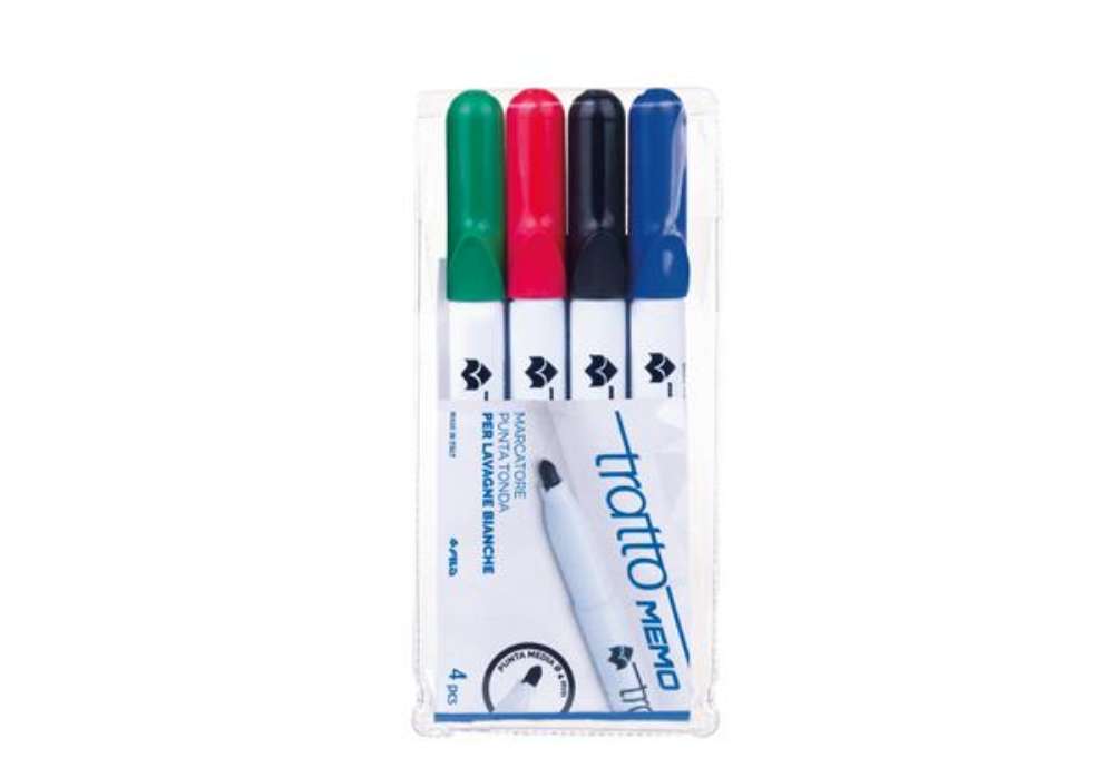 Immagine di Pennarello Tratto Memo - a secco - per lavagne cancellabili - punta conica - tratto 2,5mm - astuccio