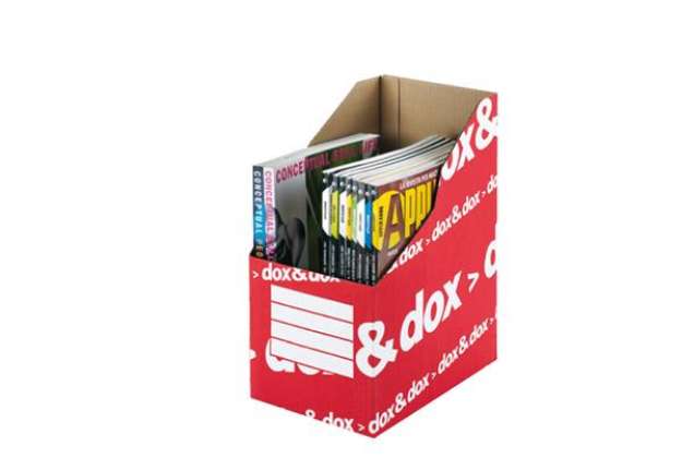 Immagine di Portariviste Dox&Dox - 17 x 35 x 25 cm - bianco/rosso - Esselte Dox