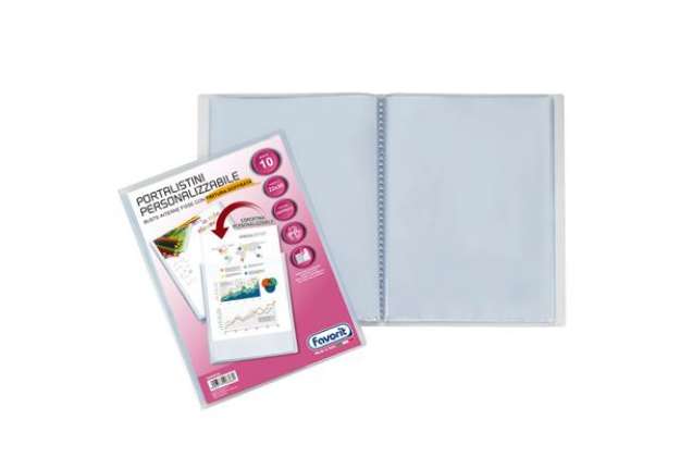 Immagine di Portalistini personalizzabile Sviluppo - buccia - 22x30 cm - 10 buste - trasparente - Favorit