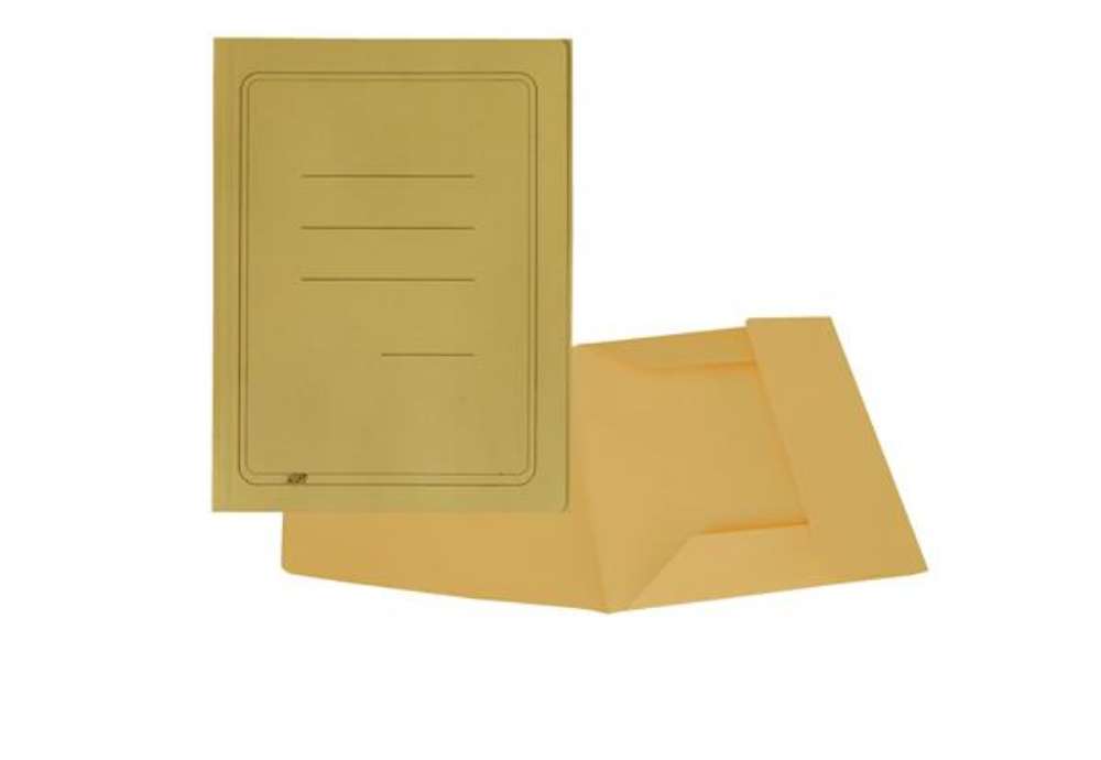 Immagine di Cartellina 3 lembi con stampa - 200 gr - 25 x 33 cm - cartoncino manilla - giallo - Cartotecnica del