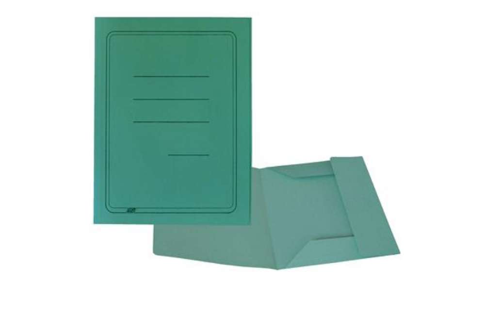 Immagine di Cartellina 3 lembi con stampa - 200 gr - 25 x 33 cm - cartoncino manilla - verde - Cartotecnica del