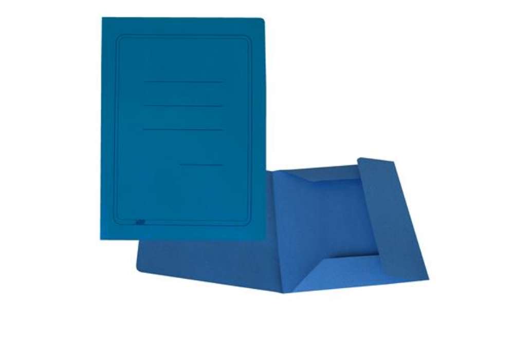Immagine di Cartellina 3 lembi con stampa - 200 gr - 25 x 33 cm - cartoncino manilla - azzurro - Cartotecnica de