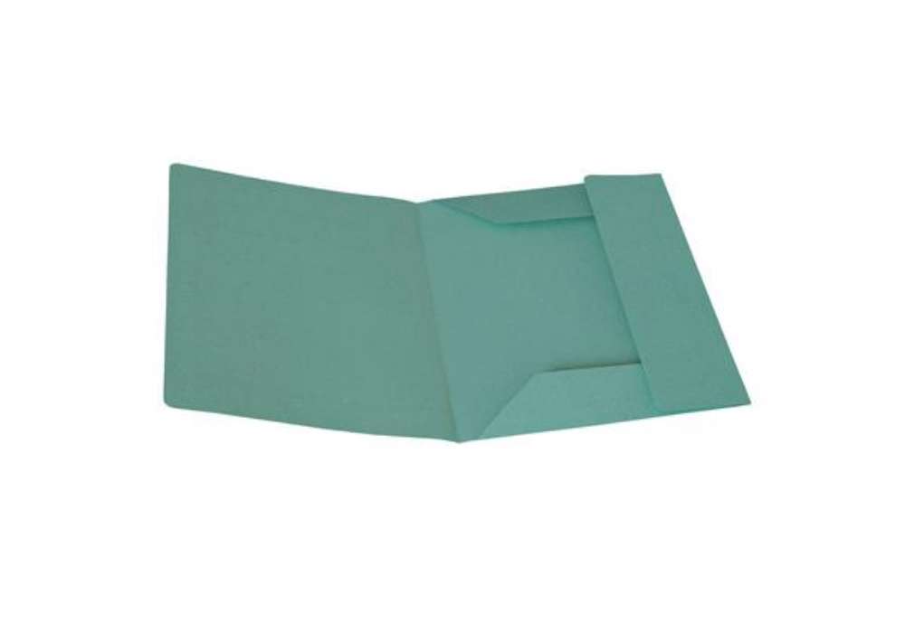 Immagine di Cartellina 3 lembi - 200 gr - 25 x 33 cm - cartoncino manilla - verde - Cartotecnica del Garda - con