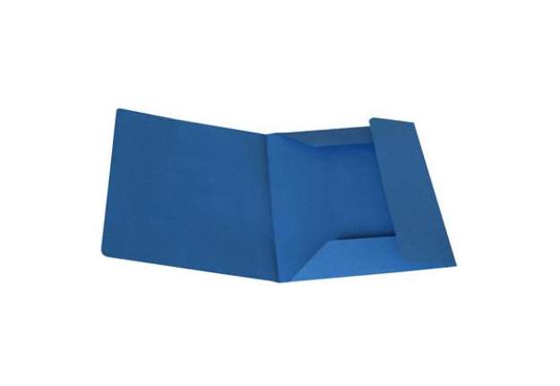 Immagine di Cartelline 3 lembi - senza stampa - cartoncino Manilla 200 gr - 25x33 cm - azzurro - Cartotecnica de