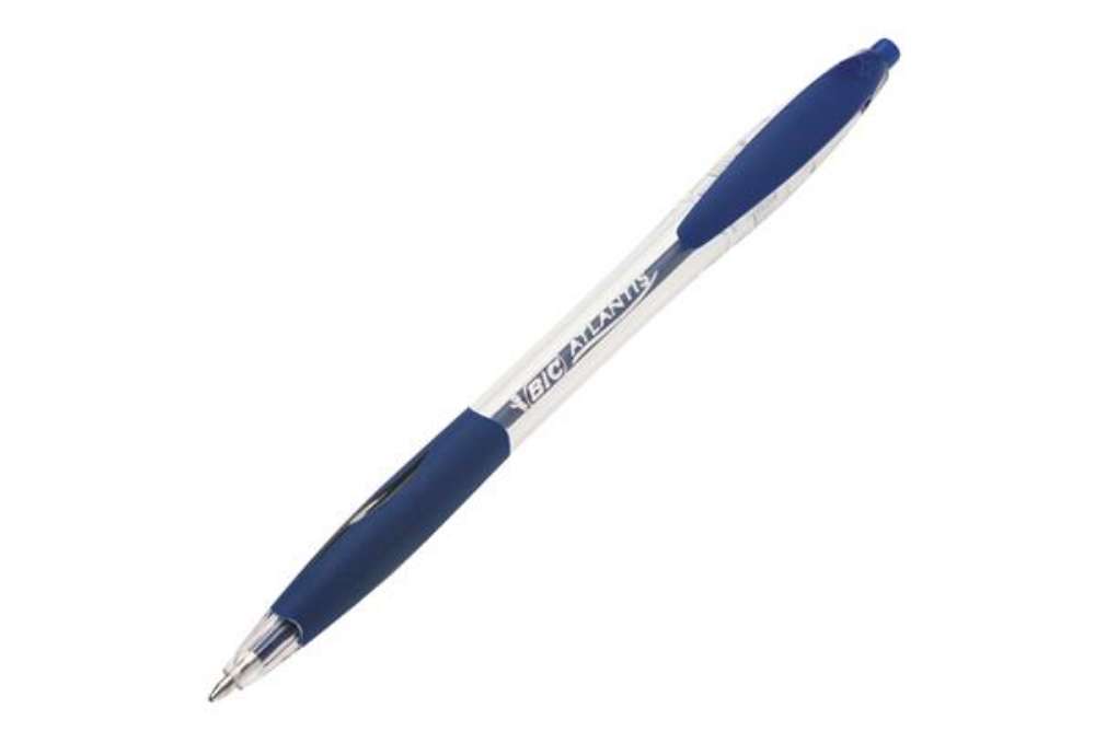 Immagine di Penna a sfera a scatto Atlantis Classic - punta 1,0mm - blu  - Bic - conf. 12 pezzi