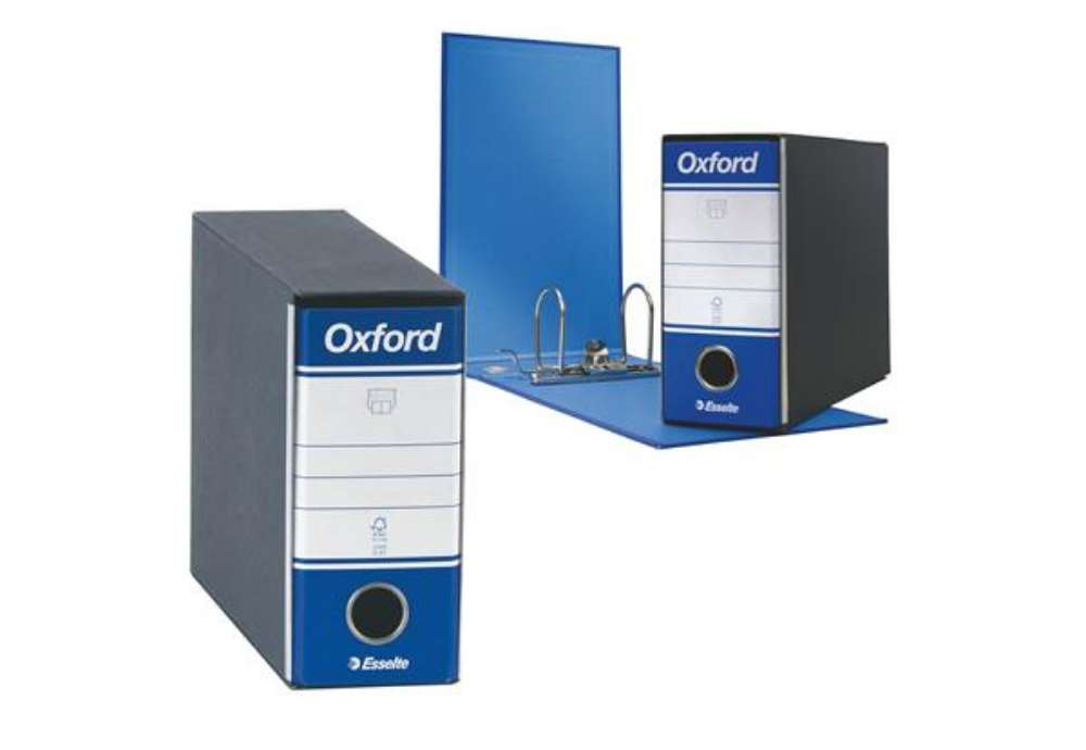 Immagine di Registratore Oxford G81 - dorso 8 cm - memorandum 23 x 18 cm - blu - Esselte