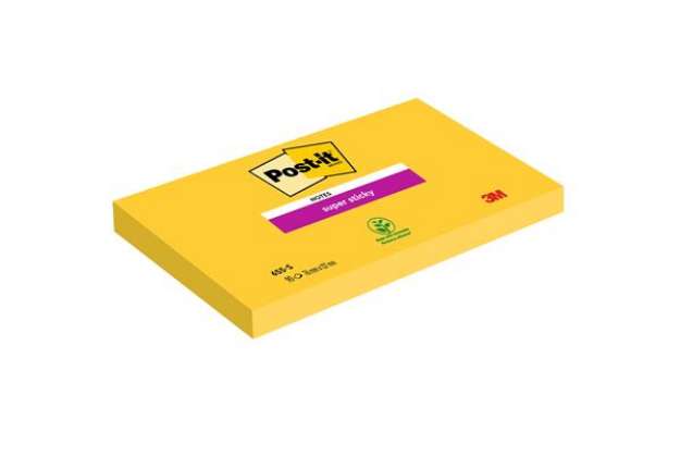 Immagine di Blocco foglietti Post-it Super Sticky - 655-S - 76 x 127 mm - giallo oro - 90 fogli - Post-it
