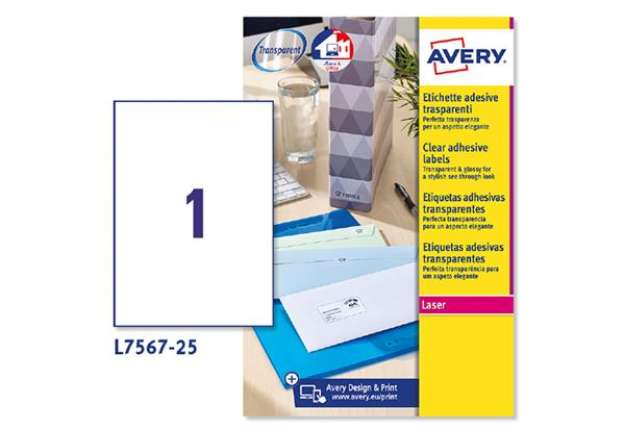 Immagine di Etichette adesive L7567 - in poliestere - laser - permanenti - 210  x  297 mm - 1 et/fg - 25 fogli -