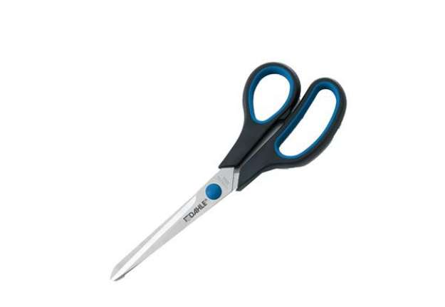 Immagine di Forbici Comfort Grip - 20 cm - lama in acciaio inox - impugnatura asimmetrica - blu/grigio - Dahle