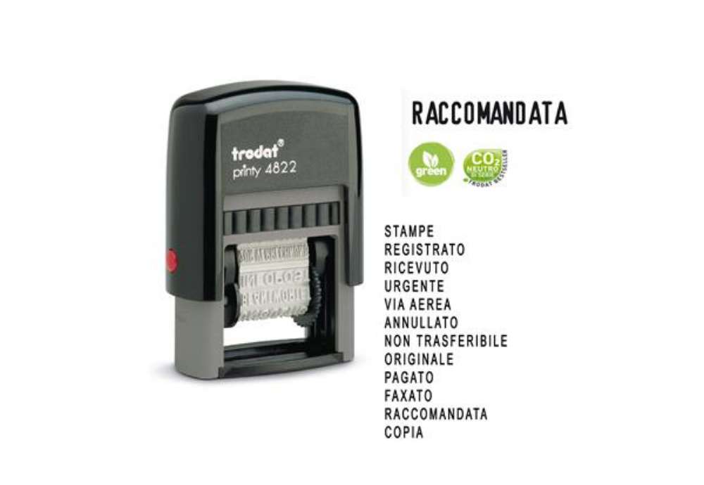 Immagine di Timbro Printy Eco 4822 Polinome - 12 diciture - 4 mm - autoinchiostrante - Trodat