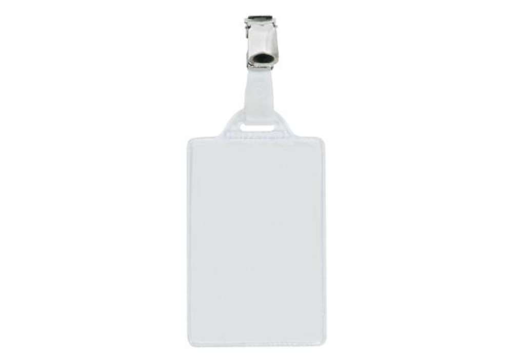 Immagine di Portanome Pass 1E - clip in metallo - c/cartoncino - 5,5 x 8,5 cm - verticale - Sei Rota - conf. 100