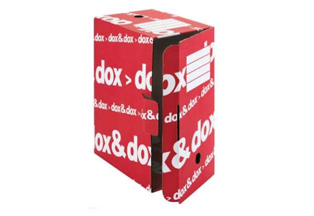 Immagine di Scatola archivio Dox&Dox - 17x35x25 cm - bianco e rosso - Esselte Dox