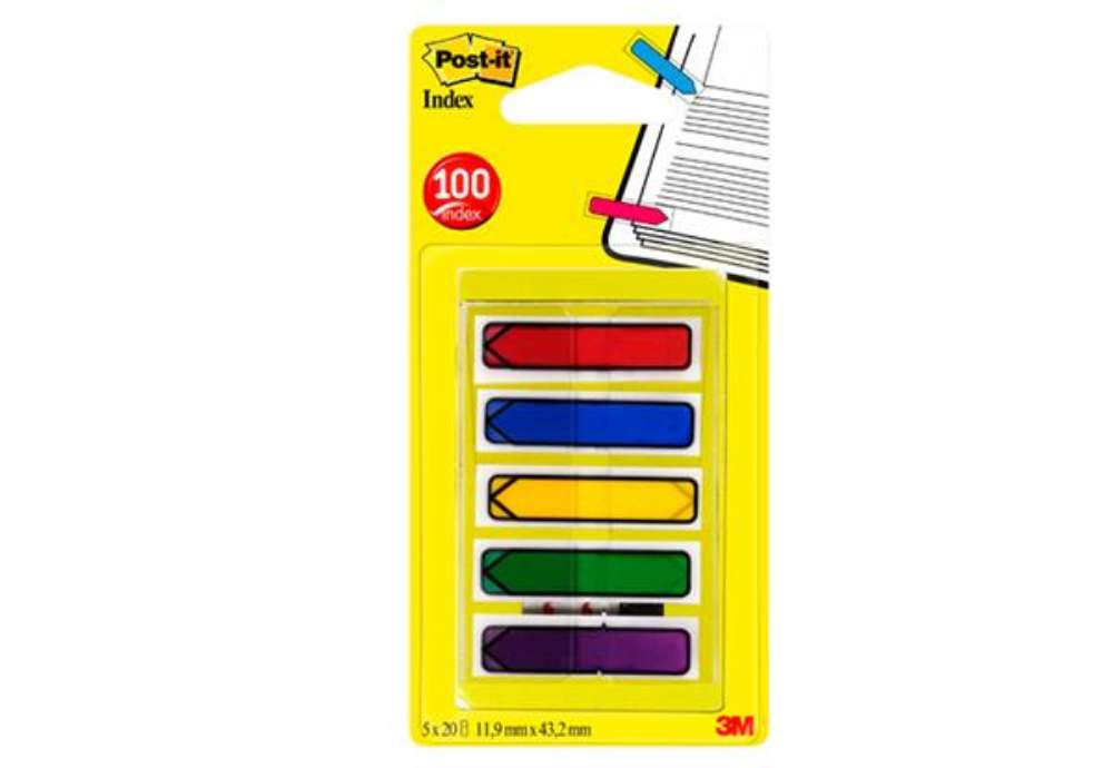 Immagine di Segnapagina Post-it Index Mini Freccia - 684-4ARR1EU - 12 x 43,2 mm - 5 colori classici - Post-it -