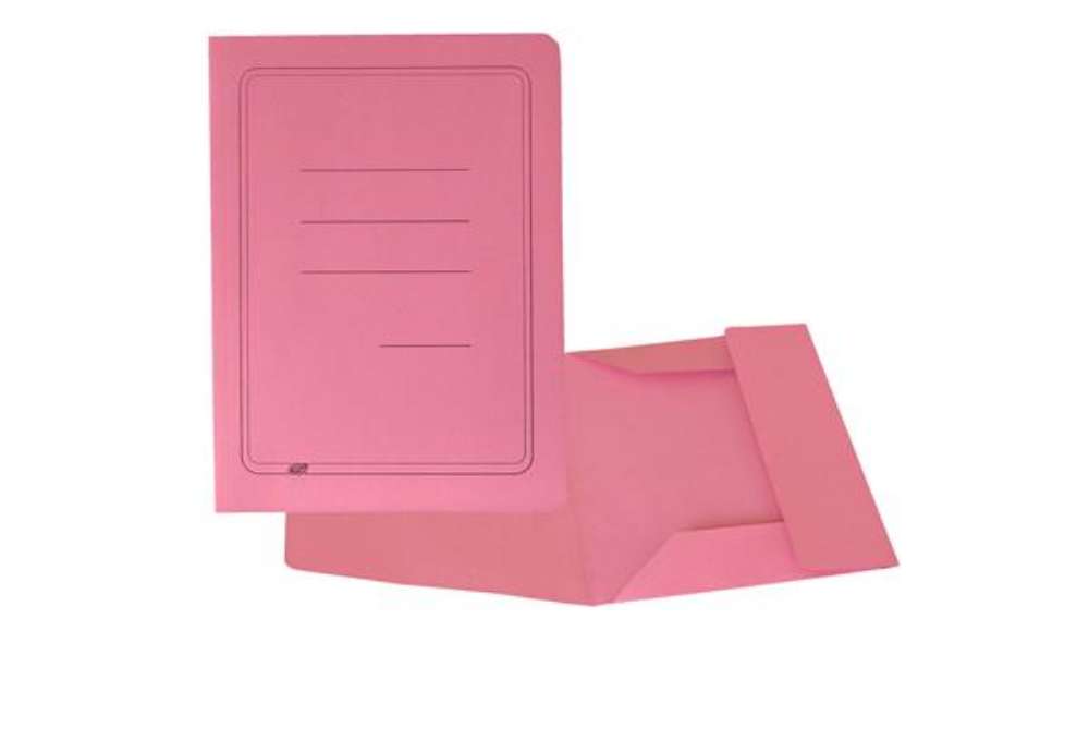 Immagine di Cartellina 3 lembi con stampa - 200 gr - 25 x 33 cm - cartoncino manilla - rosa - Cartotecnica del G