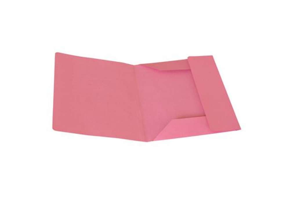 Immagine di Cartellina 3 lembi - 200 gr - 25 x 33 cm - cartoncino manilla - rosa - Cartotecnica del Garda - conf