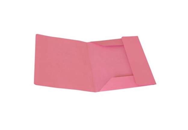 Immagine di Cartelline 3 lembi - senza stampa - cartoncino Manilla 200 gr - 25x33 cm - rosa - Cartotecnica del G