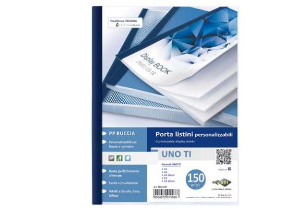 Immagine di Portalistini personalizzabile Uno TI - 22x30 cm - 150 buste - blu - Sei Rota