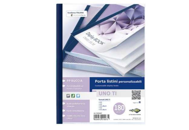 Immagine di Portalistini personalizzabile Uno TI - 22x30 cm - 180 buste - blu - Sei Rota