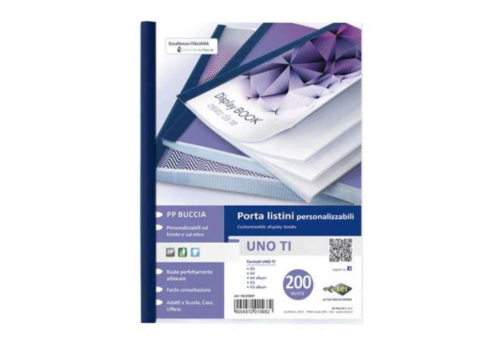 Immagine di Portalistini personalizzabile Uno TI - 22x30 cm - 200 buste - blu - Sei Rota