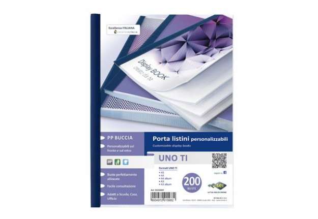 Immagine di Portalistini personalizzabile Uno TI - 22x30 cm - 200 buste - blu - Sei Rota