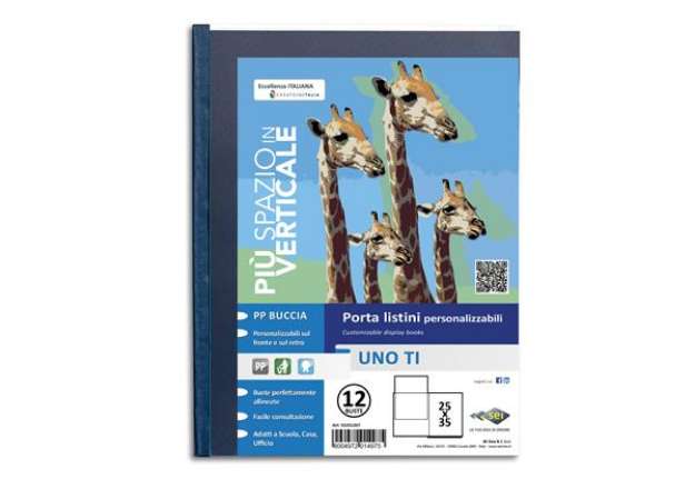 Immagine di Portalistini personalizzabile Uno TI - 25x35 cm - 12 buste - blu - Sei Rota
