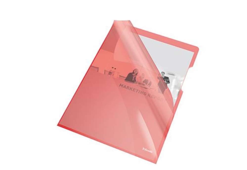 Immagine di Cartellina a L - A4 - PVC - liscio pesante - rosso cristallo - Esselte - conf. 25 pezzi